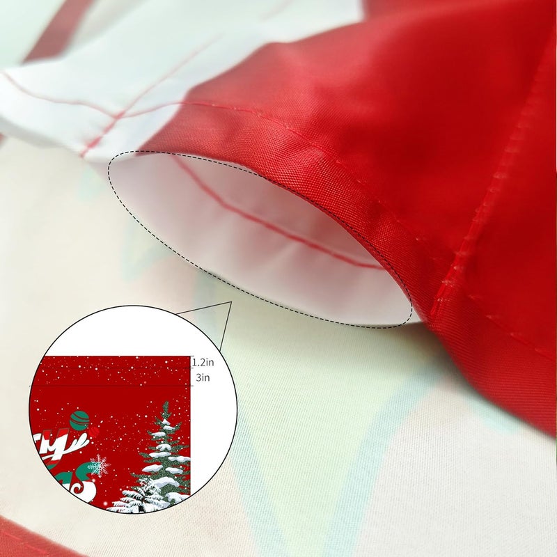 SUNWISHA Christmas Curtain Valances Set 52x18'' - Snowflake Christmas Classic Merry Christmas Window Curtains Kitchen/Bathroom/Laundry Decor, Winter Holiday Home Valances Red - Image 4